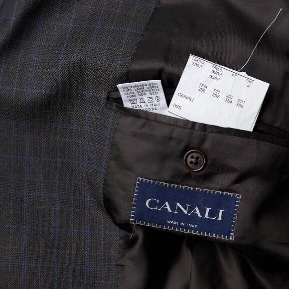 Canali Blazer Men's 44L US Plaid 100% Virgin Wool Sport Coat Designer 54L EU - Picture 10 of 11